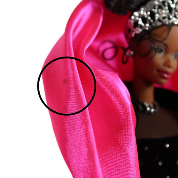 Vintage 1998 Holiday Barbie "Christie" Doll – Black & Silver Gown Hot Pink Shawl - Picture 14 of 16
